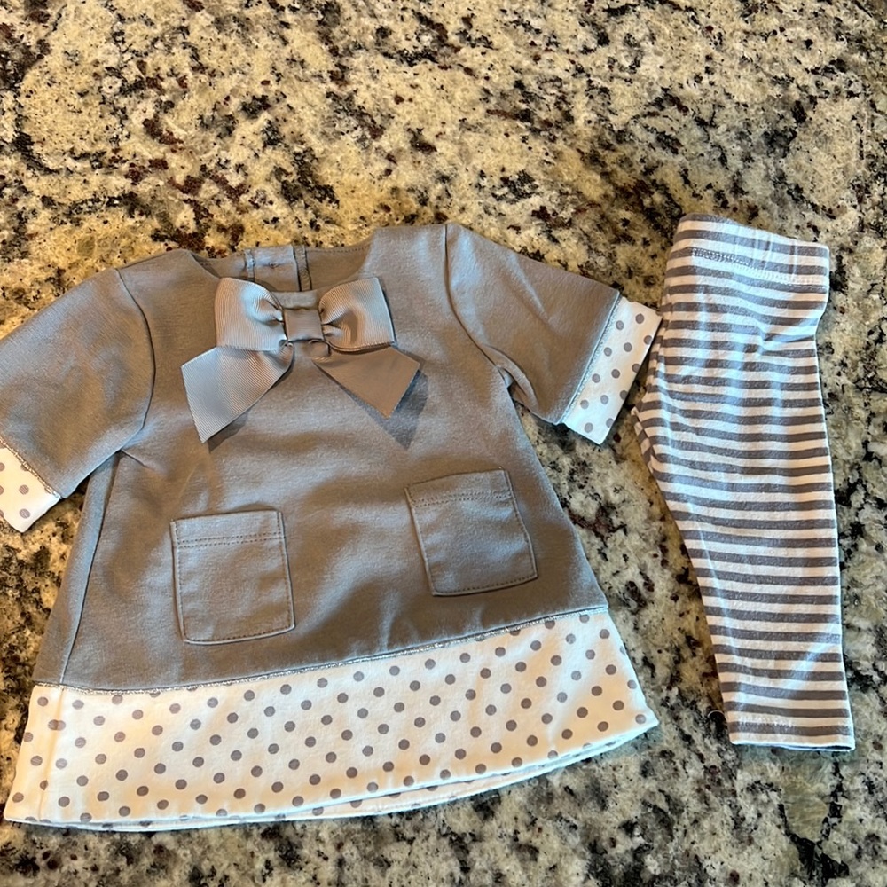 Grey and white matching set! New without tag! Size 0-3m